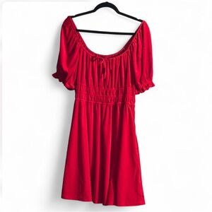 NWT Velvet Red Coquette Off-Shoulder Milkmaid Ruched Whimsigoth Dress size XL
